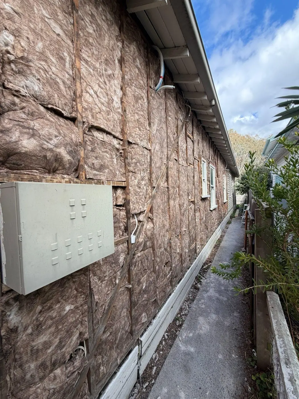 Wall insulation installed.