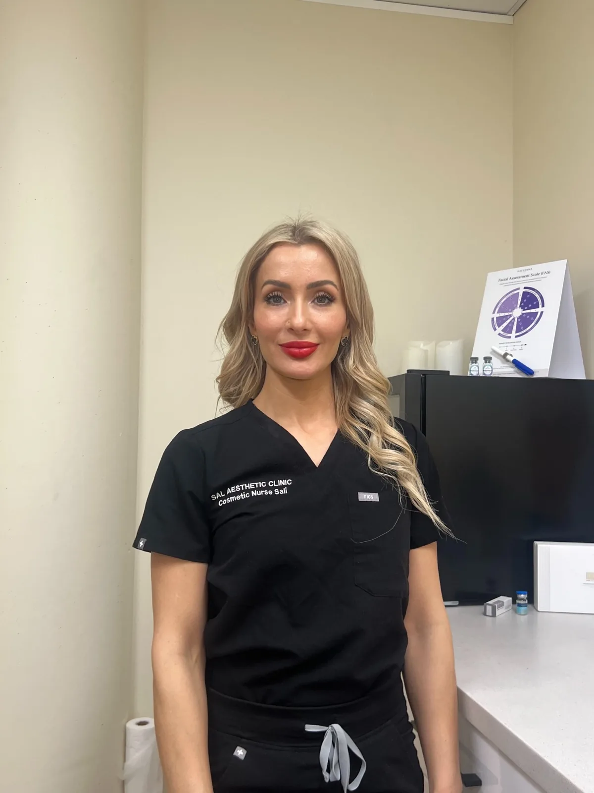 Sali, registered nurse and director of Sal Aesthetic Clinic, in the clinic rooms